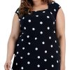 Kasper Plus Size Cowlneck Polka Dot-Print Shell Top