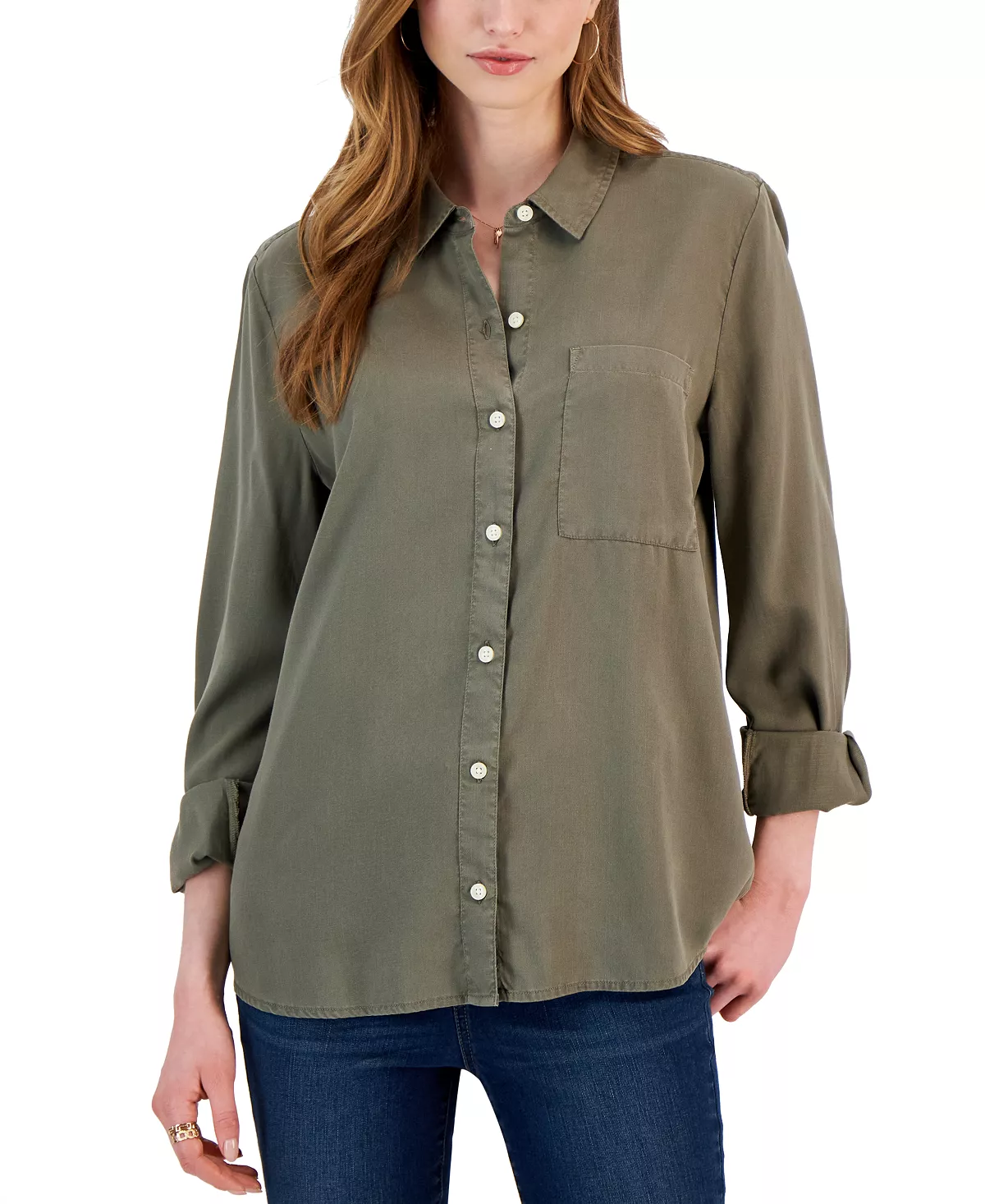 Style & Co Women's Button-Up Perfect Long-Sleeve Shirt, Created For Macy's 5 Style & Co Women's Button-Up Perfect Long-Sleeve Shirt, Created For Macy's - Image 5