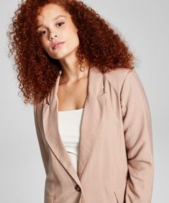 And Now This Women's One-Button Textured Oversized Blazer -CeCe cloth-shop 23568420 fpx