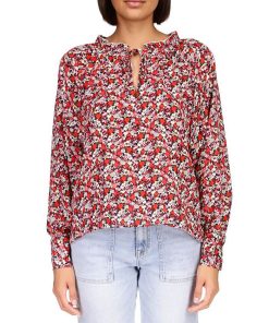 Sanctuary Women's Flower Power Long-Sleeve Tie-Neck Top