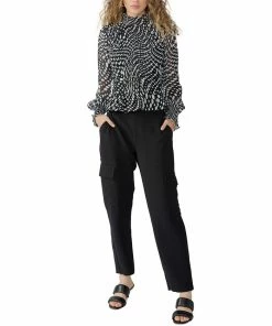 Sanctuary Women's Printed Smocked Mock-Neck Illusion Top