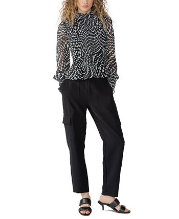 Women's Printed Smocked Mock-Neck Illusion Top Sanctuary Women's Printed Smocked Mock-Neck Illusion Top -CeCe cloth-shop