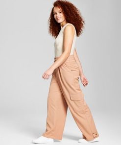 And Now This Women's High-Rise Wide-Leg Cargo Pants 2 And Now This Women's High-Rise Wide-Leg Cargo Pants -CeCe cloth-shop 23595027 fpx
