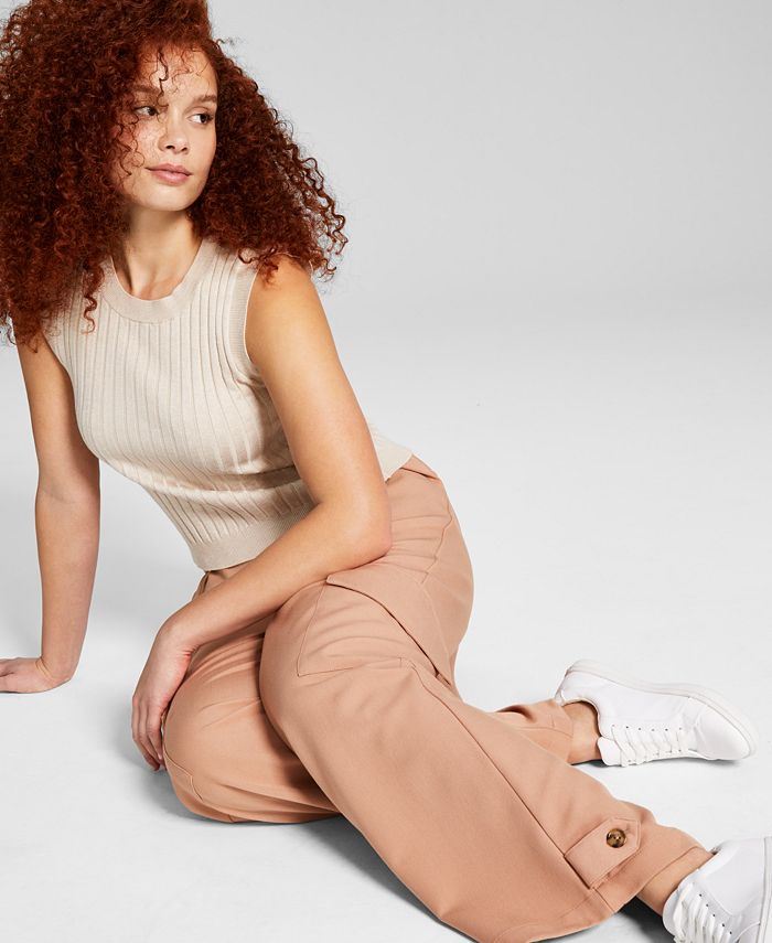 Women's High-Rise Wide-Leg Cargo Pants And Now This Women's High-Rise Wide-Leg Cargo Pants -CeCe cloth-shop