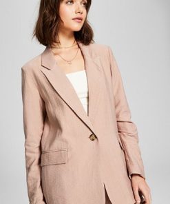 And Now This Women's One-Button Textured Oversized Blazer -CeCe cloth-shop 23595043 fpx