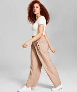 And Now This Women's High-Rise Wide-Leg Textured Trouser Pants -CeCe cloth-shop 23595060 fpx