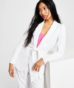 Bar III Women's Textured Belted Jacket, Created For Macy's 2 Bar III Women's Textured Belted Jacket, Created For Macy's -CeCe cloth-shop 23597540 fpx