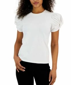 Anne Klein Women's Twisted-Cuff Puffed-Sleeve Top