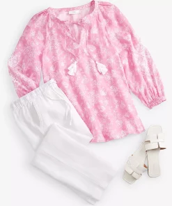 Charter Club Women's Linen Drawstring Pants, Created For Macy's -CeCe cloth-shop 23601495 fpx 1