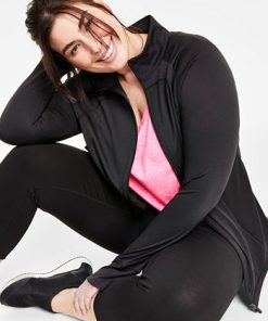 ID Ideology Women's Plus Essentials Performance Zip Jacket, Created For Macy's -CeCe cloth-shop 23610425 fpx