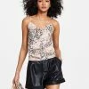 Bar III Women's Snake Print Ruched Front Camisole Top, Created For Macy's