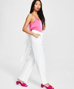 Bar III Women's Textured Straight-Leg Pants, Created For Macy's -CeCe cloth-shop 23612374 fpx