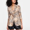 Bar III Women's One-Button Snake-Print Blazer, Created For Macy's