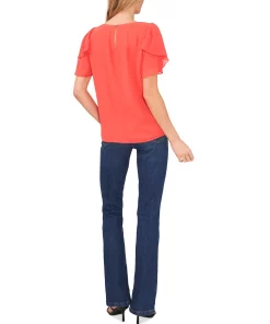 Vince Camuto Women's Tulip-Sleeve Top -CeCe cloth-shop 23626221 fpx