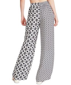 Steve Madden Women's Dorian Mixed-Print Pull-On Wide-Leg Satin Pants -CeCe cloth-shop 23642021 fpx