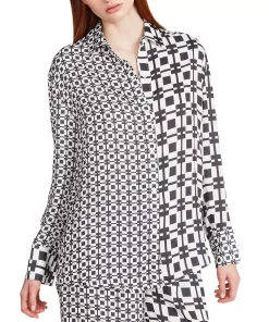 Steve Madden Women's Delancey Mixed-Print Satin Top -CeCe cloth-shop 23642064 fpx