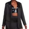 Steve Madden Women's Smooth Talk Satin Boyfriend Blazer