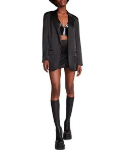 Steve Madden Women's Smooth Talk Satin Boyfriend Blazer -CeCe cloth-shop 23642122 fpx