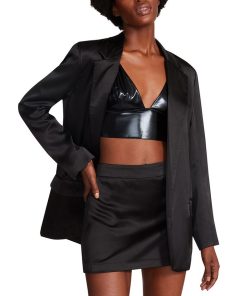 Steve Madden Women's Smooth Talk Satin Boyfriend Blazer -CeCe cloth-shop 23642123 fpx
