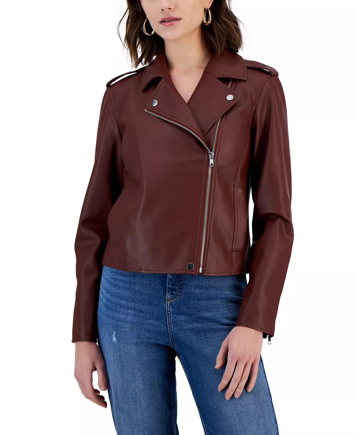 INC International Concepts Women's Faux-Leather Jacket, Created For Macy's - Image 9
