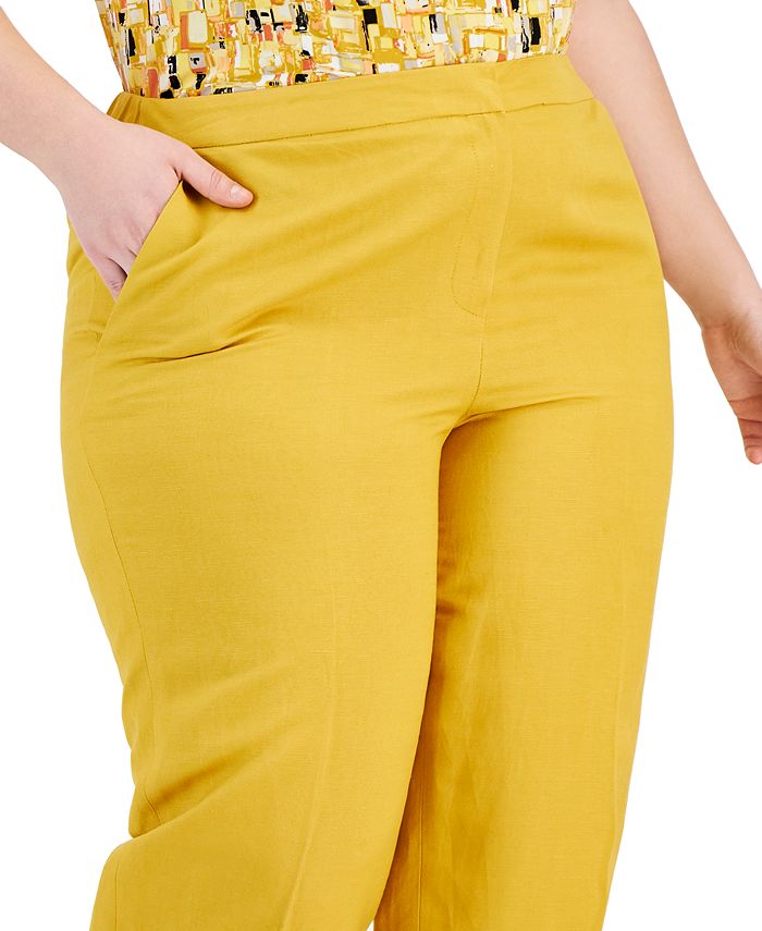 Kasper Plus Size Mid-Rise Straight-Leg Slit-Hem Pants 4 Kasper Plus Size Mid-Rise Straight-Leg Slit-Hem Pants - Image 4