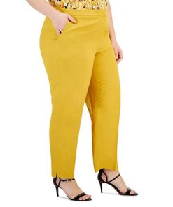 Kasper Plus Size Mid-Rise Straight-Leg Slit-Hem Pants 7 Kasper Plus Size Mid-Rise Straight-Leg Slit-Hem Pants -CeCe cloth-shop 23649741 fpx