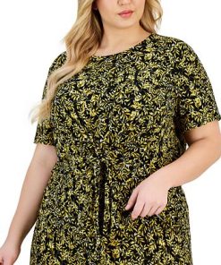 Kasper Plus Size Short-Sleeve Knit Tie-Front Top -CeCe cloth-shop 23649820 fpx