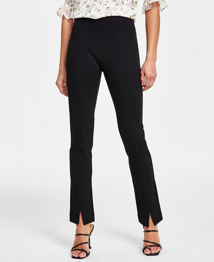 CeCe Women's Front-Slit Straight-Leg Pull-On Ponté Pants 1 CeCe Women's Front-Slit Straight-Leg Pull-On Ponté Pants