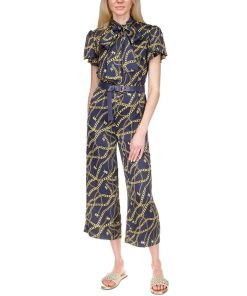 Michael Kors Women's Chain-Print Chain Bow Jumpsuit