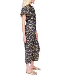 Michael Kors Women's Chain-Print Chain Bow Jumpsuit 3 Michael Kors Women's Chain-Print Chain Bow Jumpsuit -CeCe cloth-shop 23650918 fpx