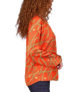 Michael Kors Women's Logo-Print Chain Split-Neck Top, Regular & Petite -CeCe cloth-shop 23650931 fpx