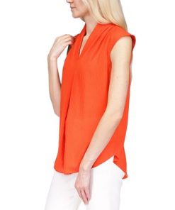 Michael Kors Women's Pinstripe Crepe Pleated Top -CeCe cloth-shop 23650940 fpx