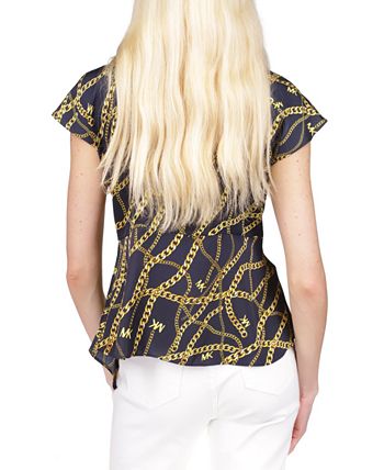 Michael Kors Women's Logo Chain-Print Ring Top 2 Michael Kors Women's Logo Chain-Print Ring Top - Image 2