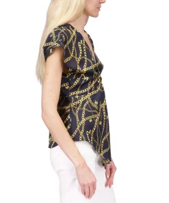 Michael Kors Women's Logo Chain-Print Ring Top 11 Michael Kors Women's Logo Chain-Print Ring Top -CeCe cloth-shop 23650961 fpx