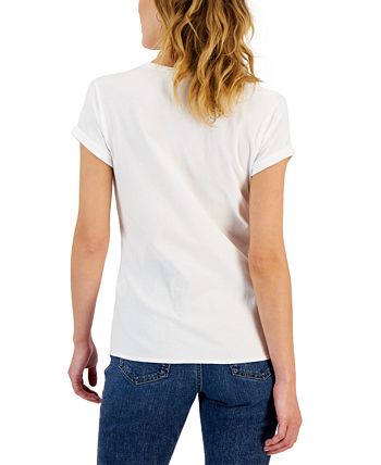 Women's Love Rolled-Cuff Graphic T-Shirt, Created For Macy's INC International Concepts Women's Love Rolled-Cuff Graphic T-Shirt, Created For Macy's -CeCe cloth-shop