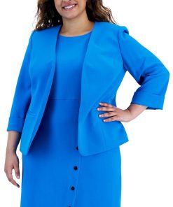 Kasper Plus Size Open Front Blazer