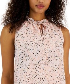 Anne Klein Women's Abstract-Print Sleeveless Tulia Blouse -CeCe cloth-shop 23676805 fpx