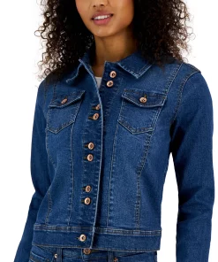Anne Klein Women's Denim Double-Button Trucker Jacket 7 Anne Klein Women's Denim Double-Button Trucker Jacket -CeCe cloth-shop 23676945 fpx