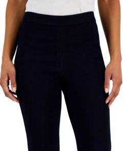 Anne Klein Women's Flared Leg Silhouette Pull-On Denim Pants -CeCe cloth-shop 23676965 fpx
