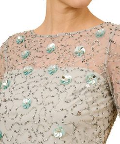 Adrianna Papell Women's Boat Neck Embellished Elbow-Sleeve Top 2 Adrianna Papell Women's Boat Neck Embellished Elbow-Sleeve Top -CeCe cloth-shop 23684511 fpx