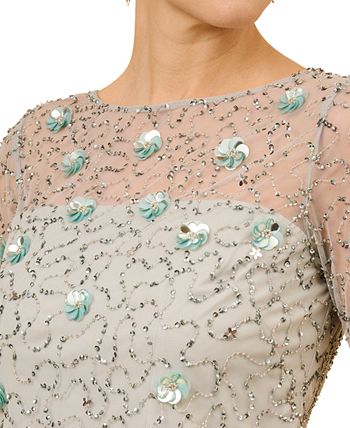 Women's Boat Neck Embellished Elbow-Sleeve Top Adrianna Papell Women's Boat Neck Embellished Elbow-Sleeve Top -CeCe cloth-shop