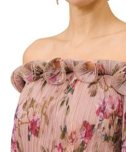 Adrianna Papell Women's Printed Ruffled Off-The-Shoulder Top -CeCe cloth-shop 23684839 fpx