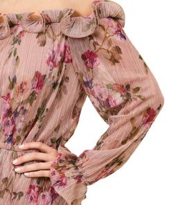 Adrianna Papell Women's Printed Ruffled Off-The-Shoulder Top -CeCe cloth-shop 23684840 fpx