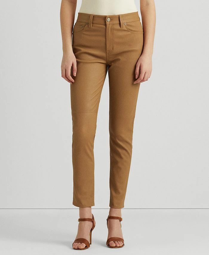 Lauren Ralph Lauren Women's Stretch Leather Skinny Ankle Pants