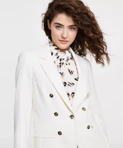 Bar III Women's Textured-Crepe Button-Front Blazer, Created For Macy's 3 Bar III Women's Textured-Crepe Button-Front Blazer, Created For Macy's -CeCe cloth-shop 23717604 fpx