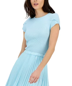 Anne Klein Women's Tulip-Sleeve Crewneck Sweater -CeCe cloth-shop 23719859 fpx