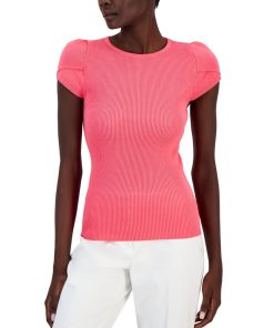 Anne Klein Women's Tulip-Sleeve Crewneck Sweater