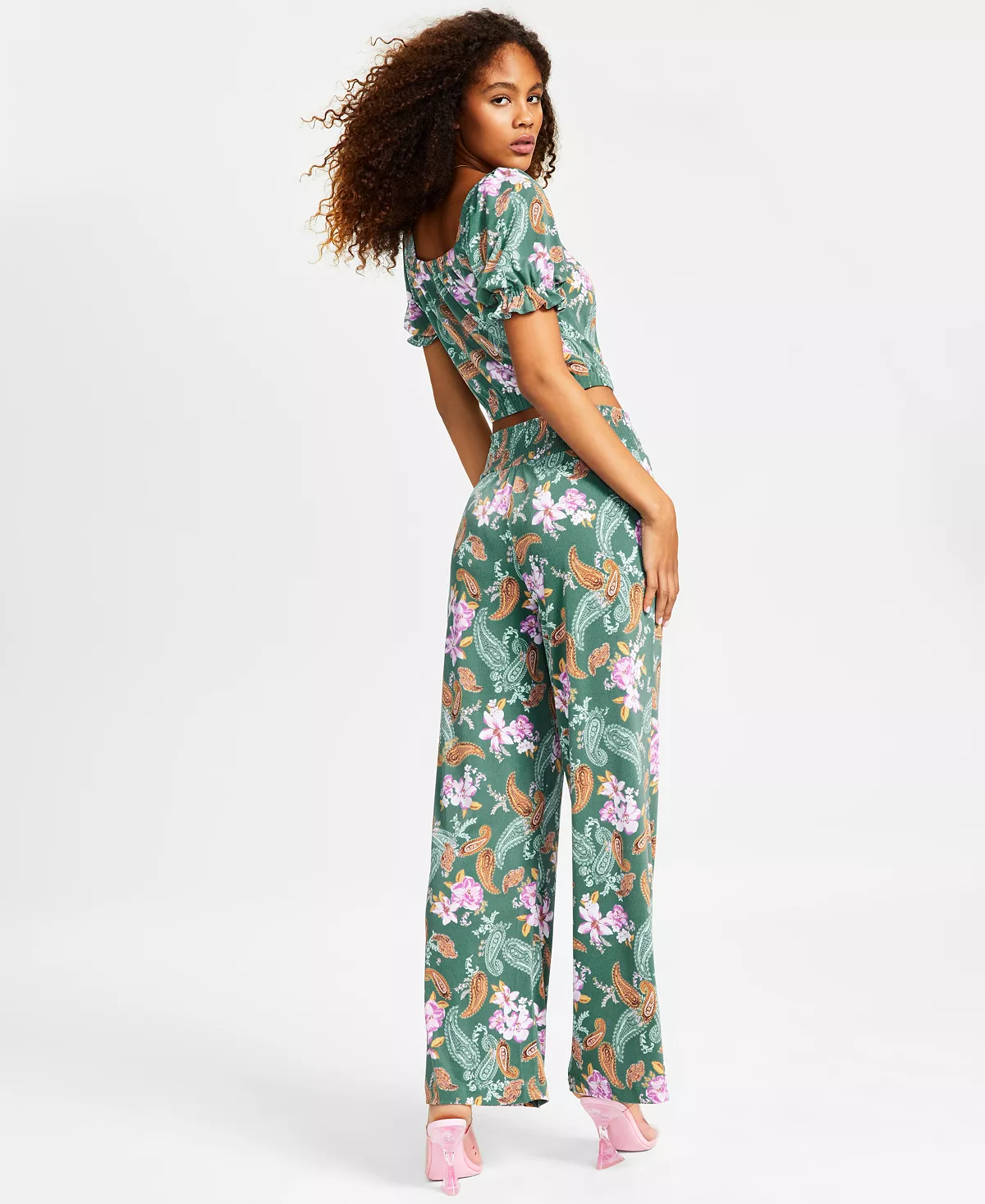 Bar III Women's Floral-Print Wide-Leg Pull-On Pants, Created For Macy's - Image 3