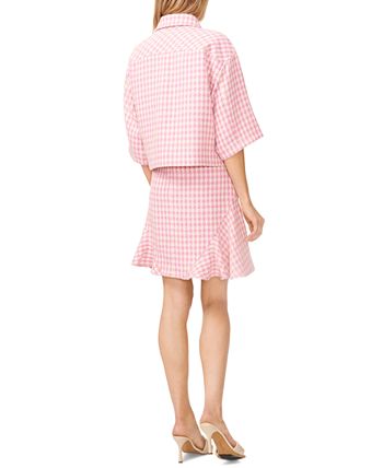 CeCe Women's Tweed Elbow-Sleeve Shirt Jacket 2 CeCe Women's Tweed Elbow-Sleeve Shirt Jacket - Image 2