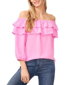 CeCe Women's Double-Ruffled Off-The-Shoulder Blouse